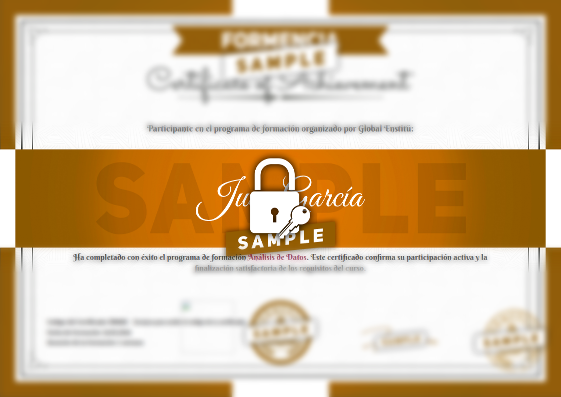 Certificado Análisis de Datos de Muestra