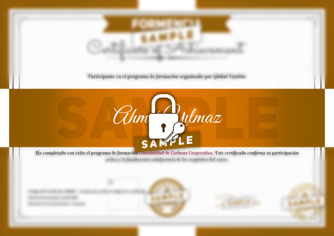 Certificado Contabilidad de Carbono Corporativa de Muestra