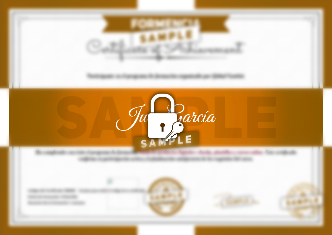 Certificado Venta de productos digitales: ebooks, plantillas y cursos online de Muestra